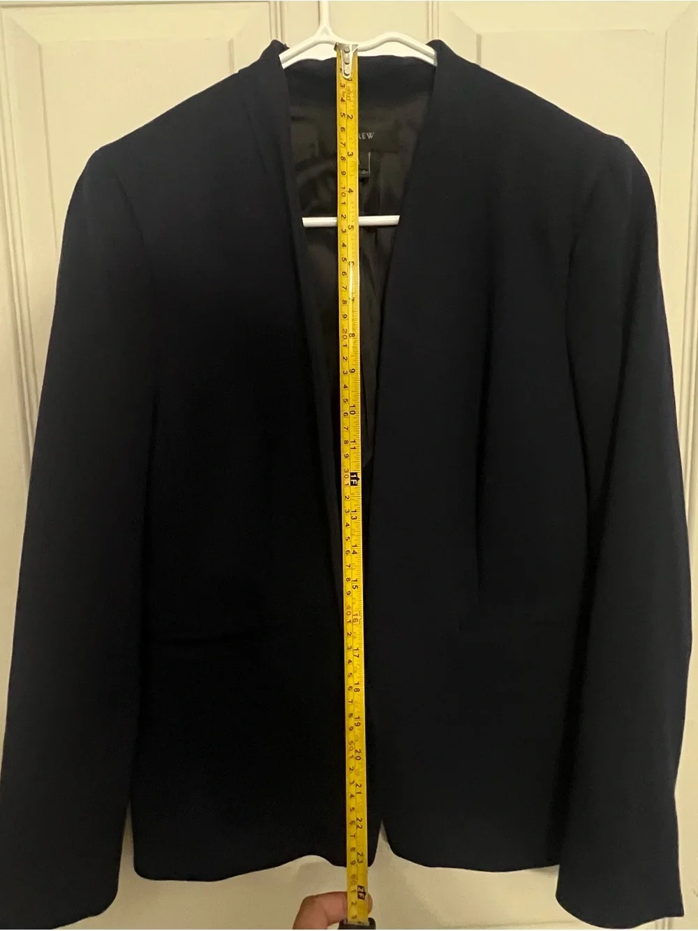 J.Crew Going-Out Blazer Navy Collarless Open Front Size 6